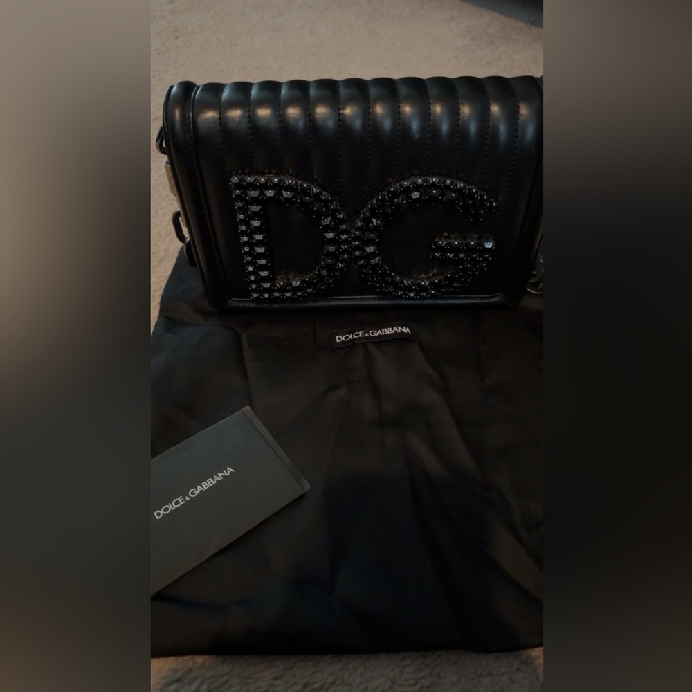 Black Quilted DG Chain Bag